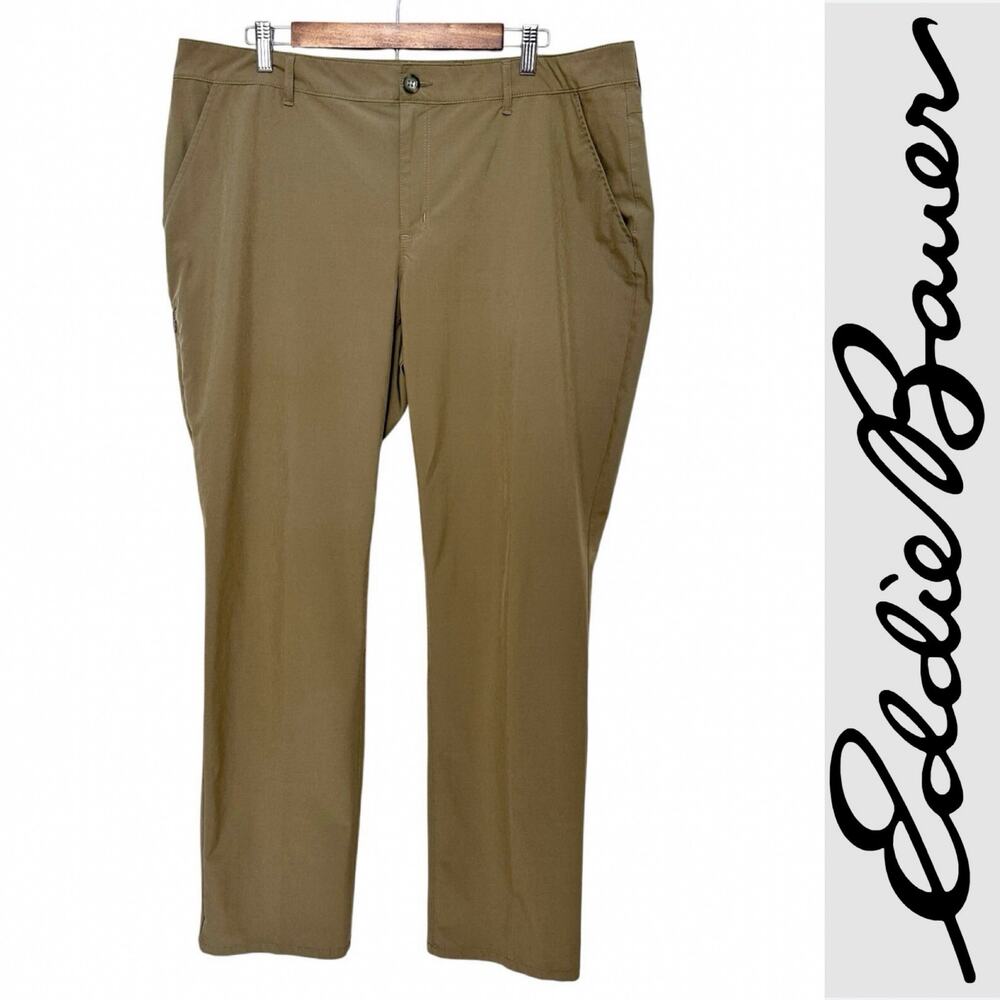 Eddie Bauer Slightly Curvy Fit  TraveX Pants Side Zip Hidden Pocket Sz:18